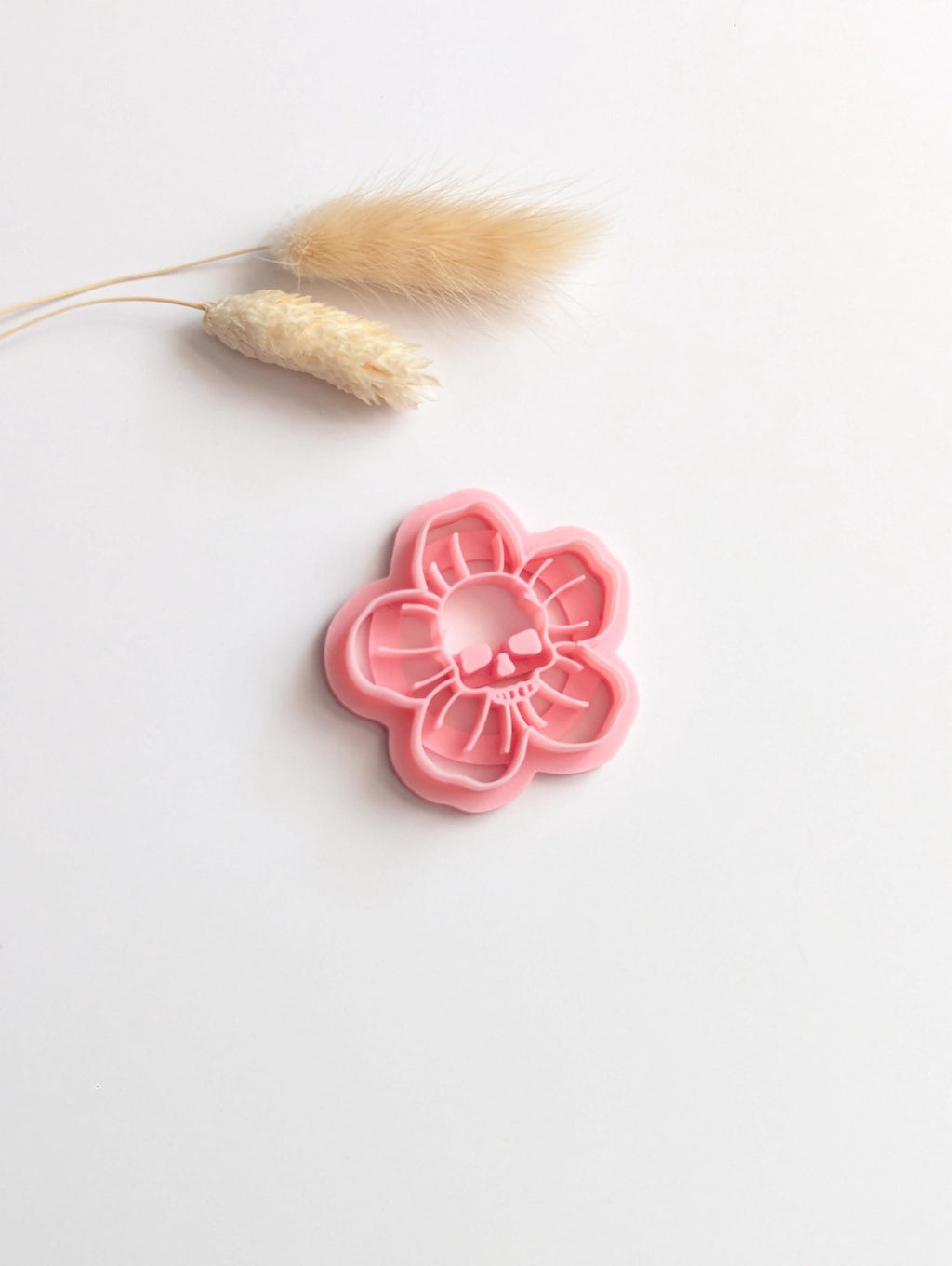 Skull flower polymer clay cutter