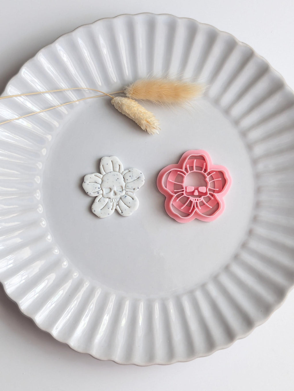 Skull flower polymer clay cutter