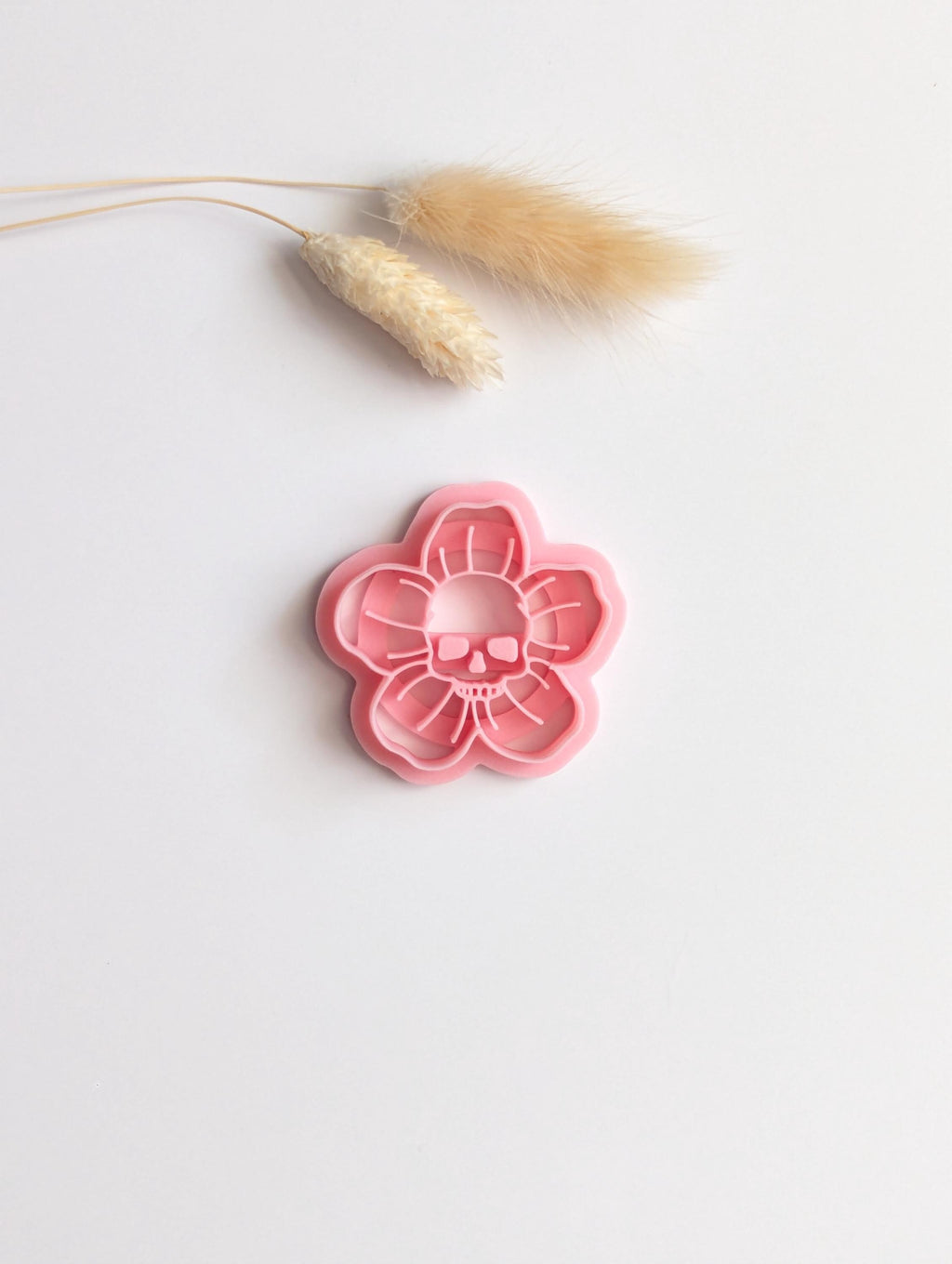 Skull flower polymer clay cutter
