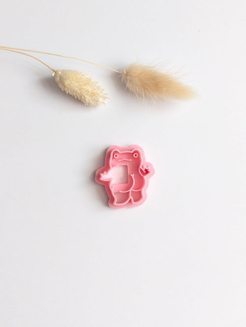 Booty frog polymer clay cutter