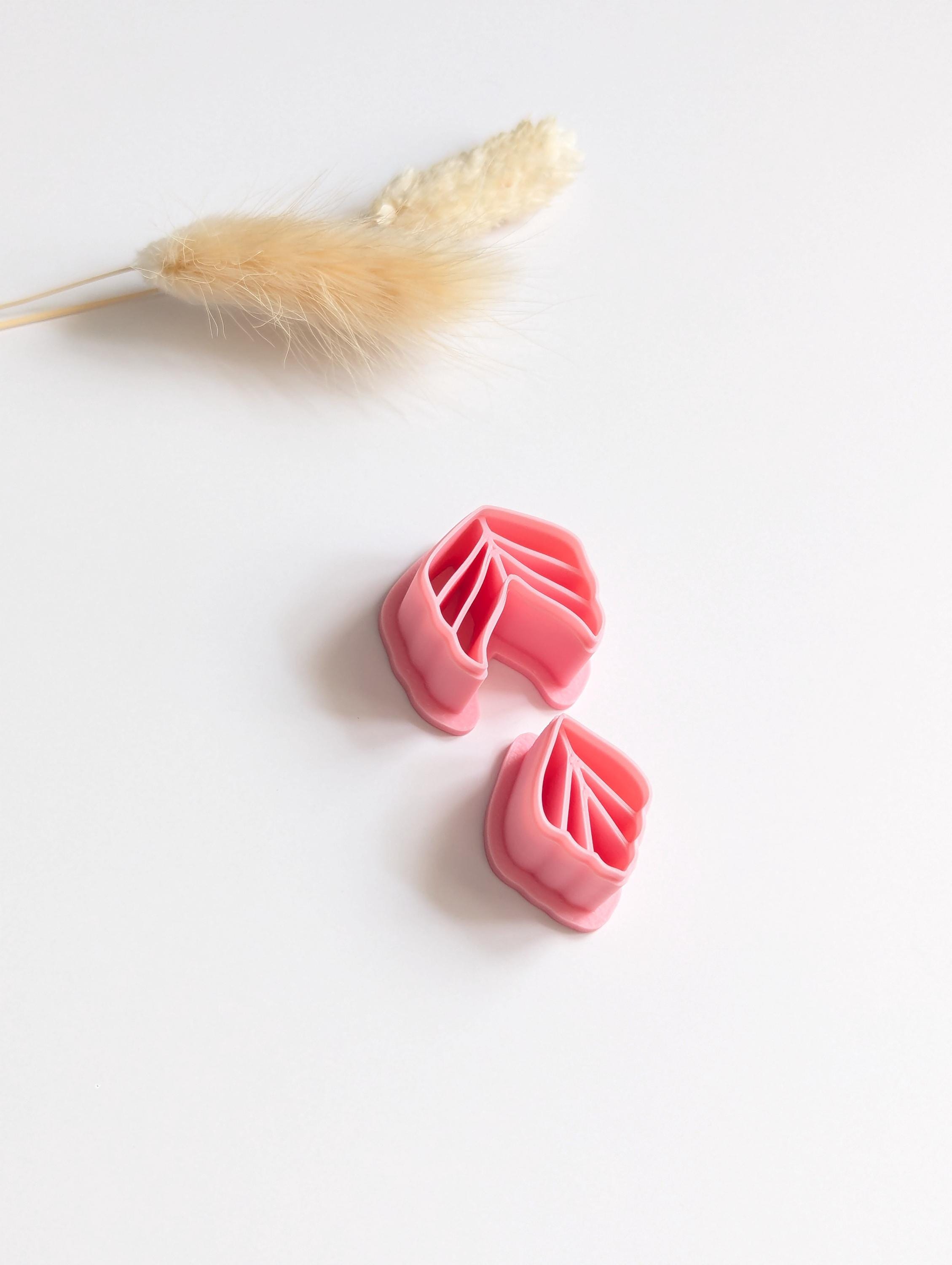Elegant drop leaf polymer clay cutter set